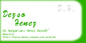 dezso hencz business card